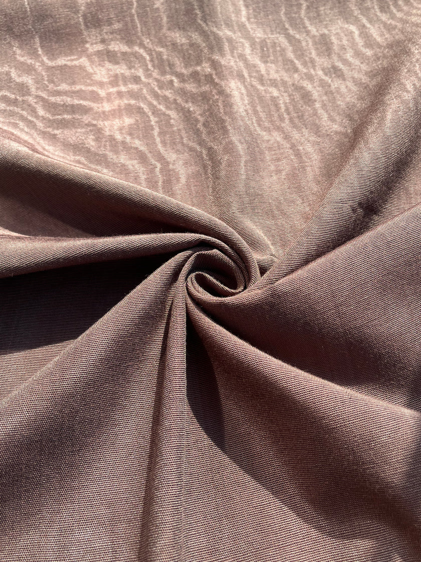 Light Brown Silk Moire Home Textile Interior Fabrics, Watermark Patterns.
