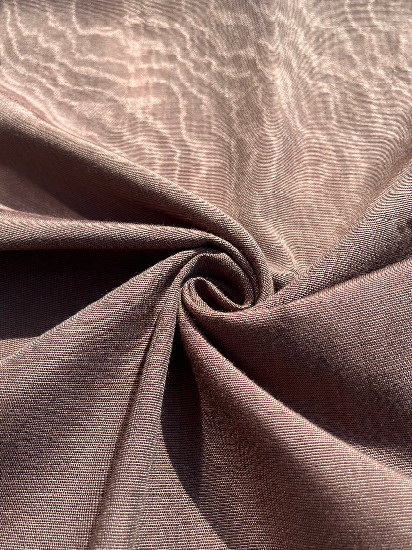 Light Brown Silk Moire Home Textile Interior Fabrics, Watermark Patterns.