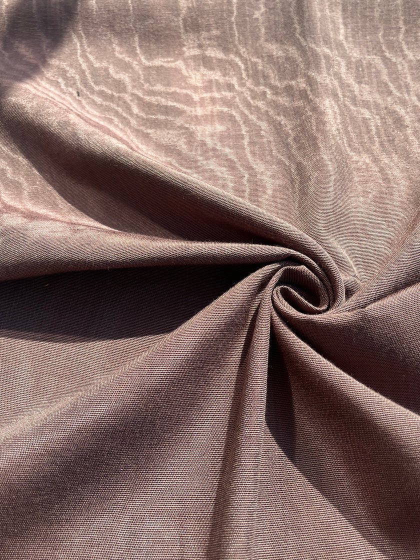 Light Brown Silk Moire Home Textile Interior Fabrics, Watermark Patterns.