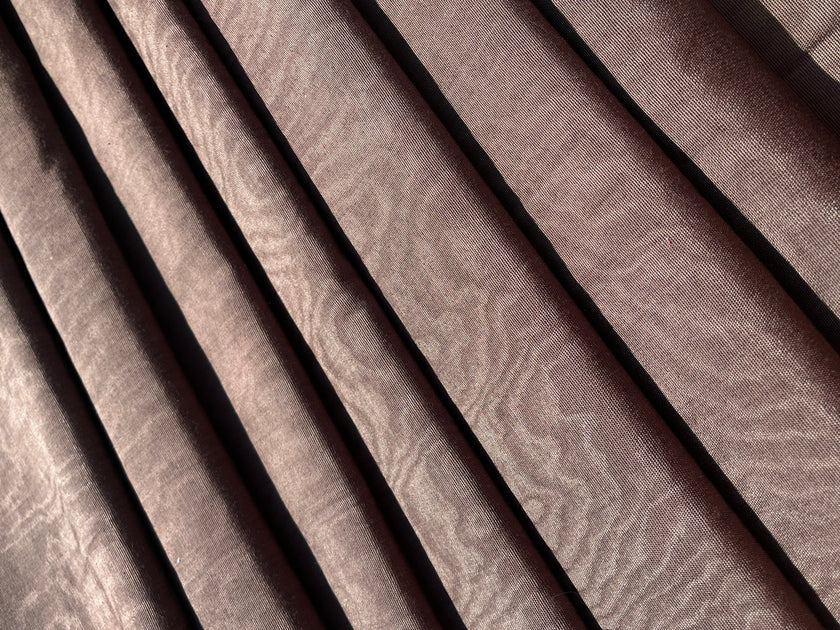 Light Brown Silk Moire Home Textile Interior Fabrics, Watermark Patterns.