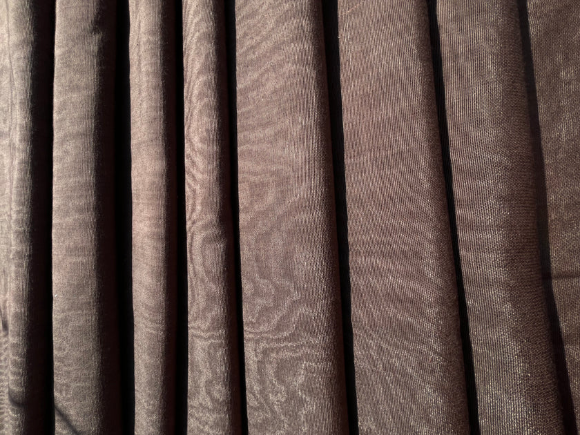 Light Brown Silk Moire Home Textile Interior Fabrics, Watermark Patterns.