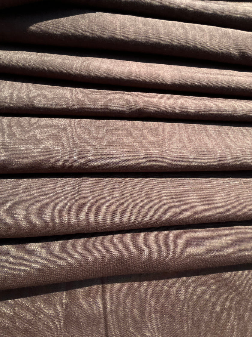 Light Brown Silk Moire Home Textile Interior Fabrics, Watermark Patterns.