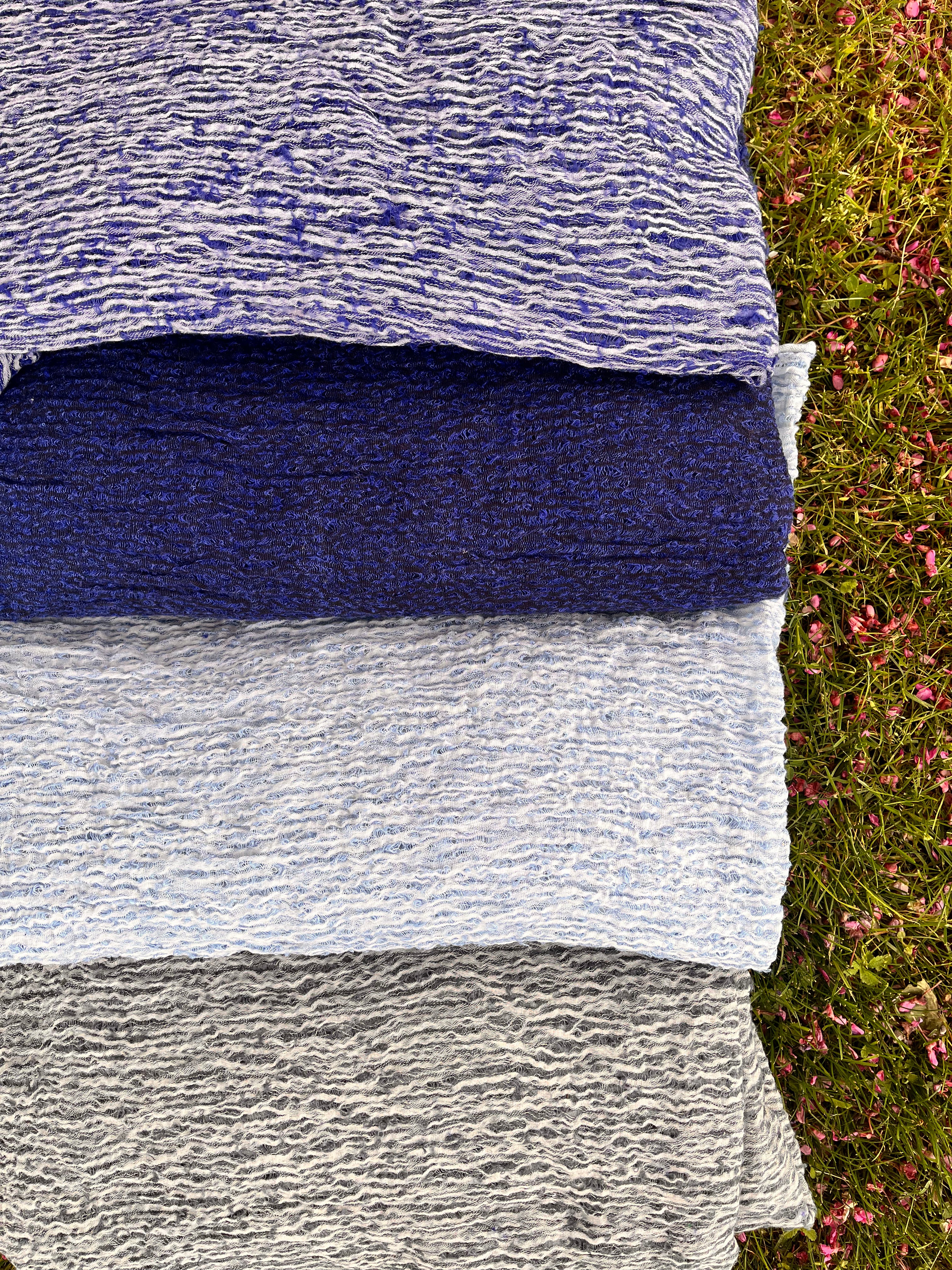 Light Blue Unique Natural Fabrics: Funky, Sheer, and Textured Cotton Linen