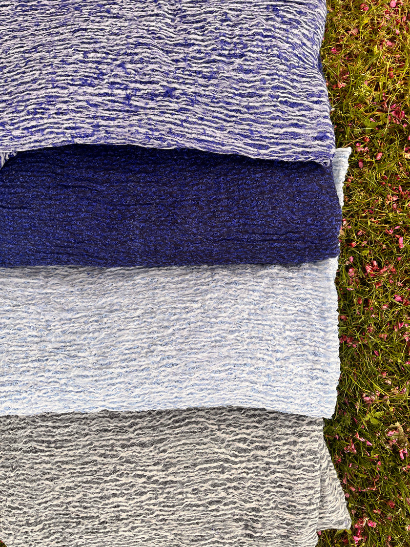 Light Blue Unique Natural Fabrics: Funky, Sheer, and Textured Cotton Linen