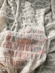 Undyed Textured Cotton Crinkle Fabric Gauze, Sheer & Stretchy.