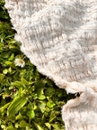 Undyed Textured Cotton Crinkle Fabric Gauze, Sheer & Stretchy.