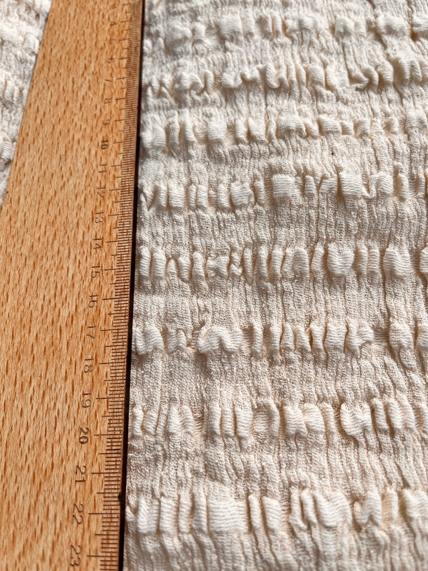 Undyed Textured Cotton Crinkle Fabric Gauze, Sheer & Stretchy.