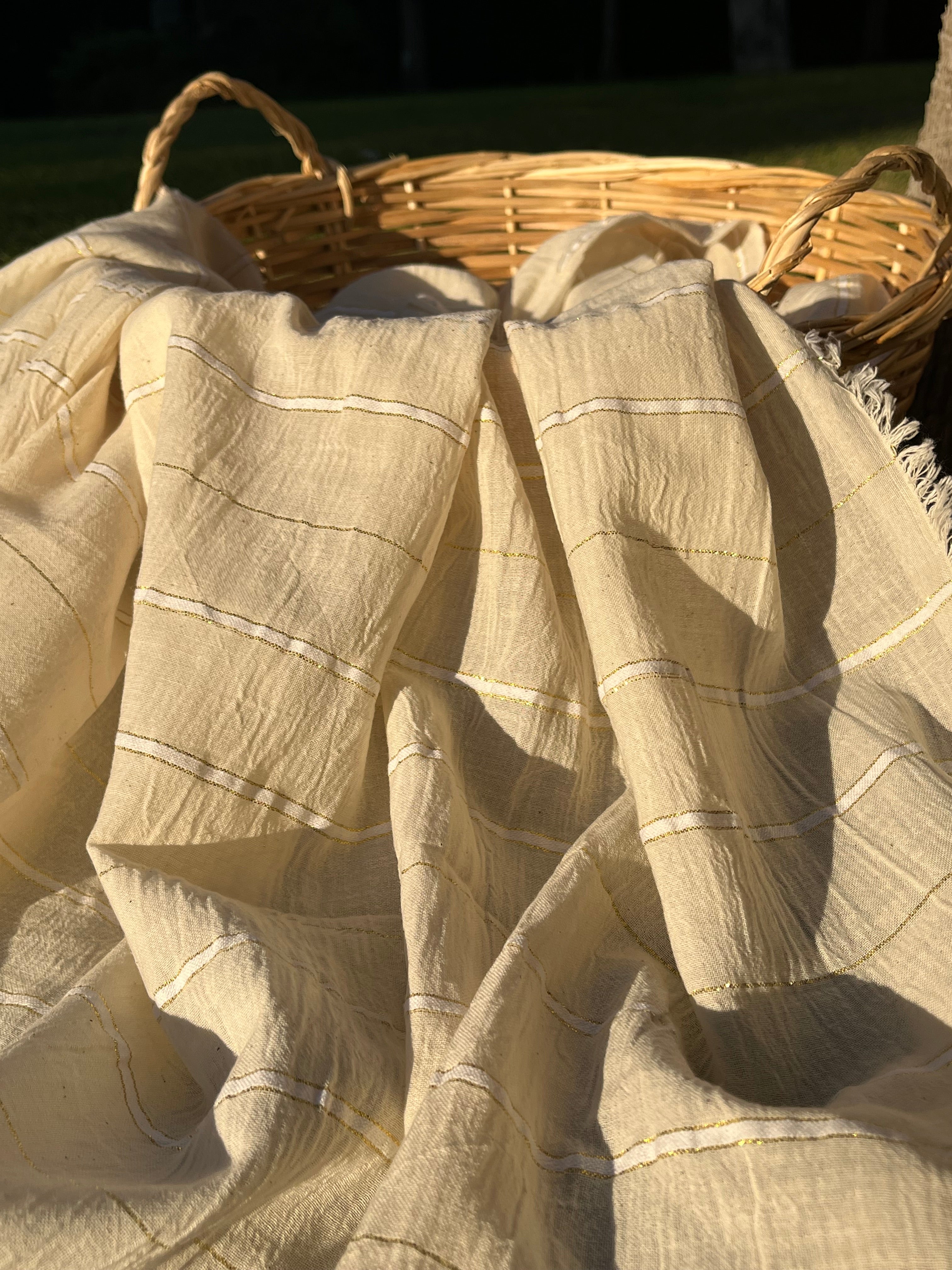 SILVER STRIPES ON COTTON