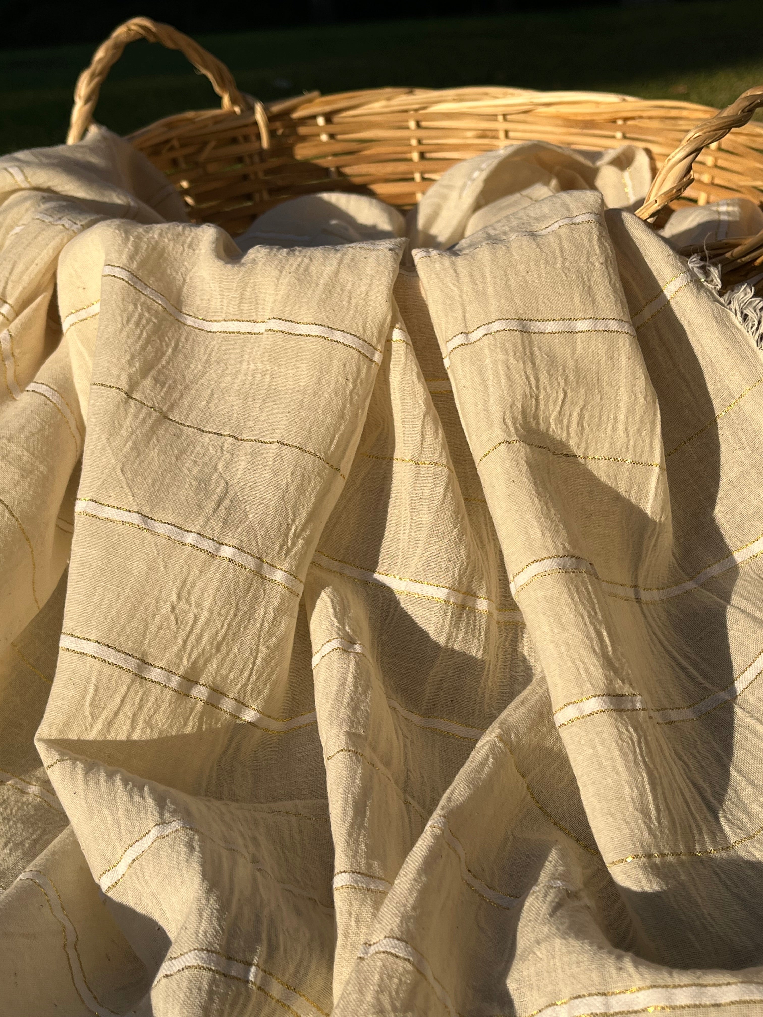 SILVER STRIPES ON COTTON