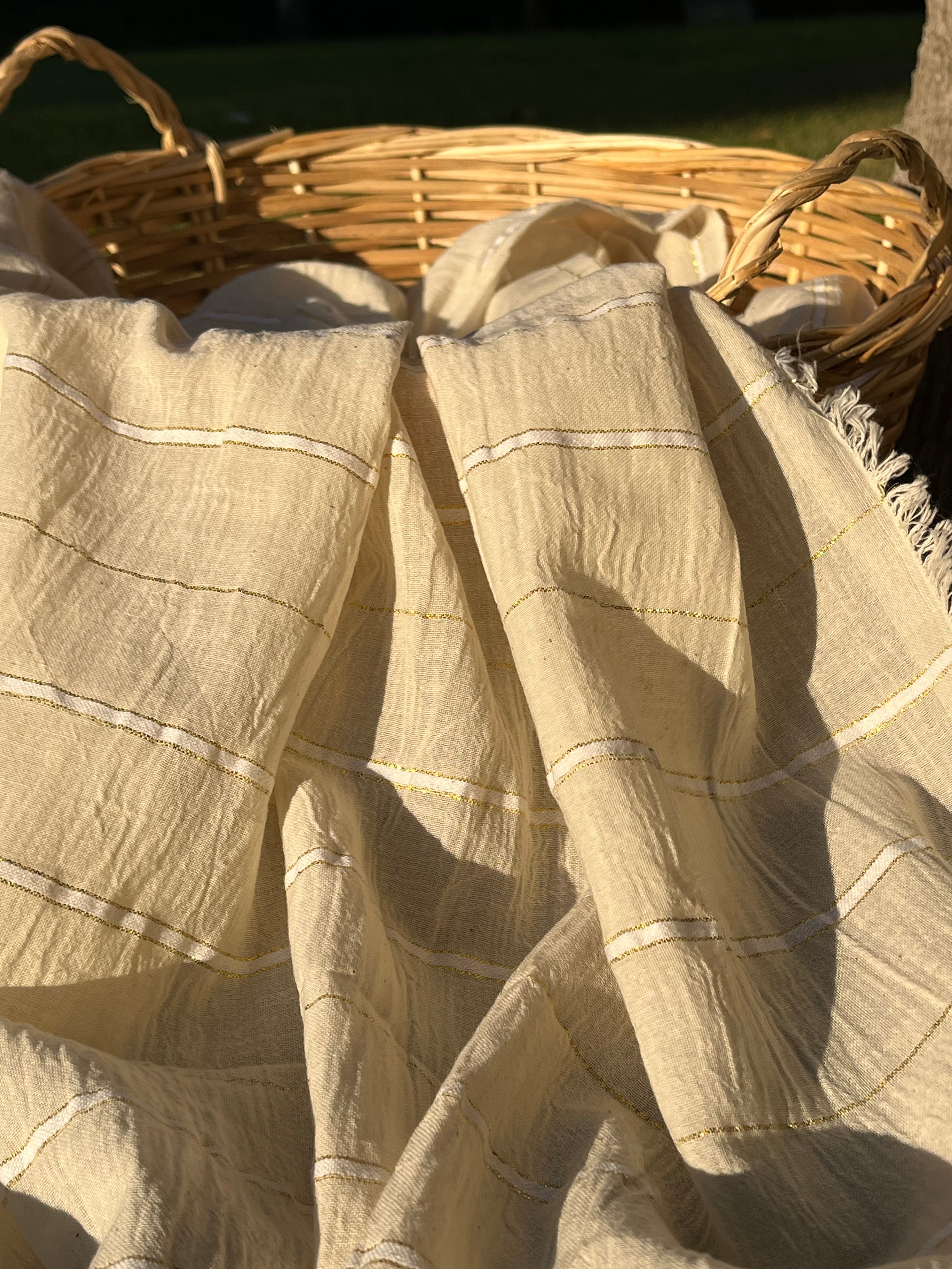 SILVER STRIPES ON COTTON