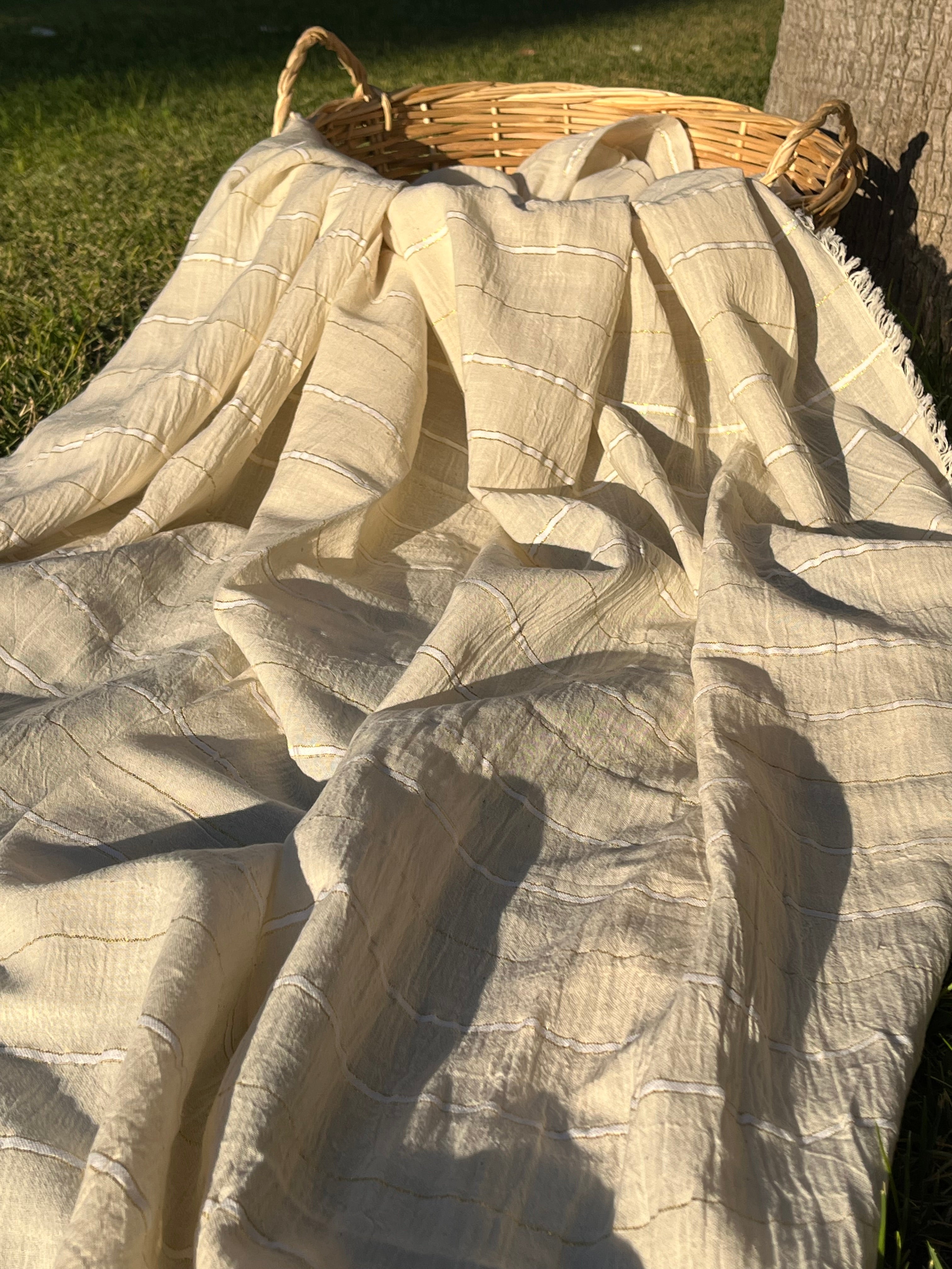 SILVER STRIPES ON COTTON