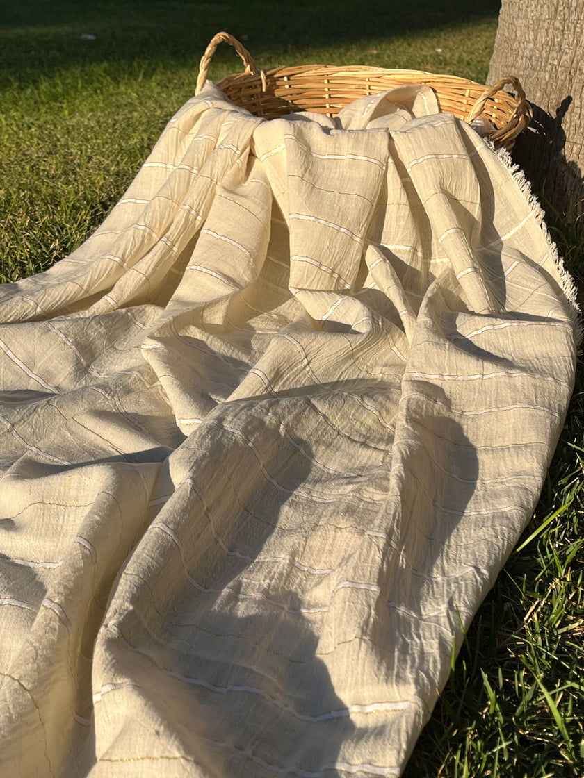 SILVER STRIPES ON COTTON