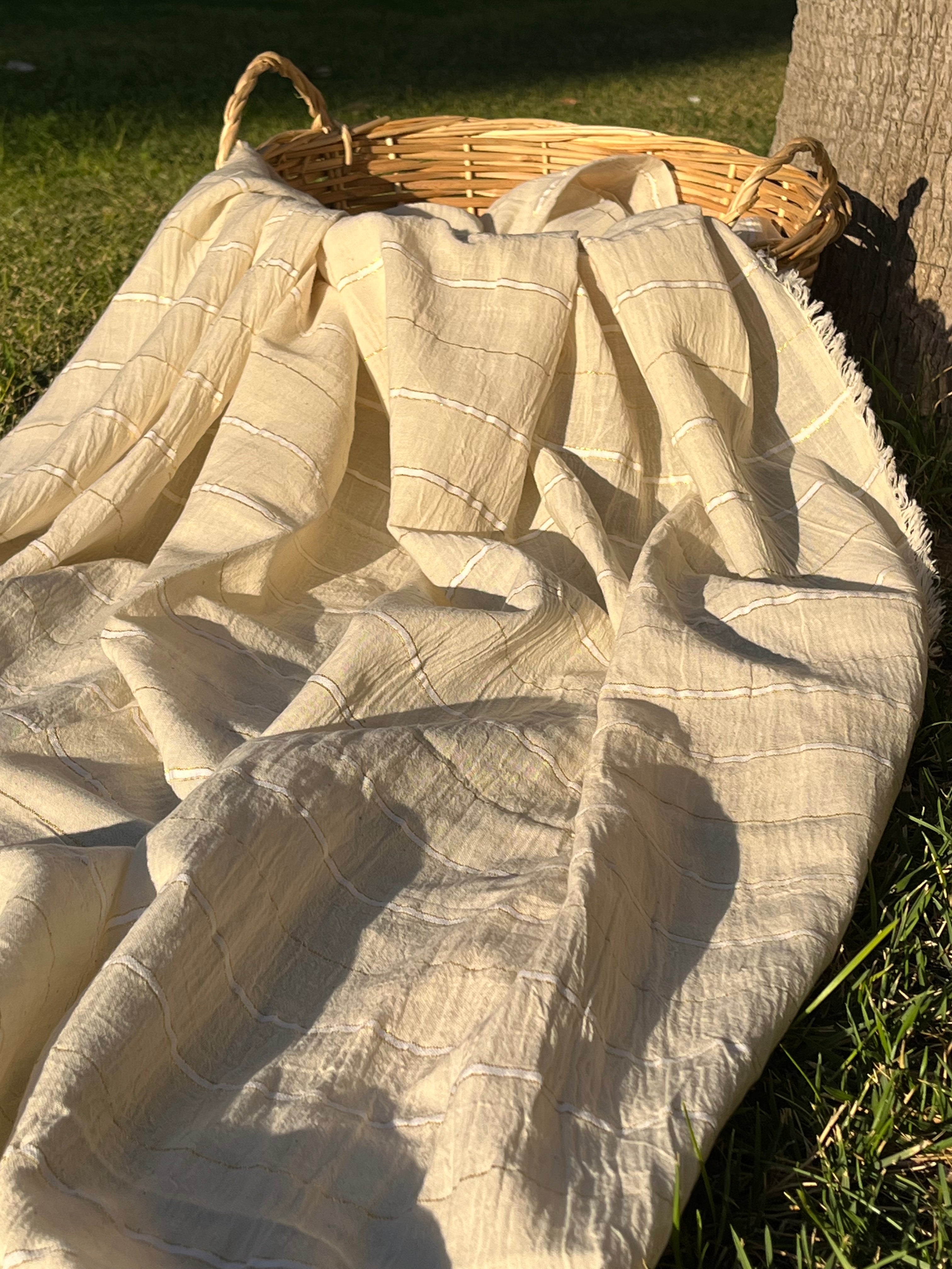 SILVER STRIPES ON COTTON