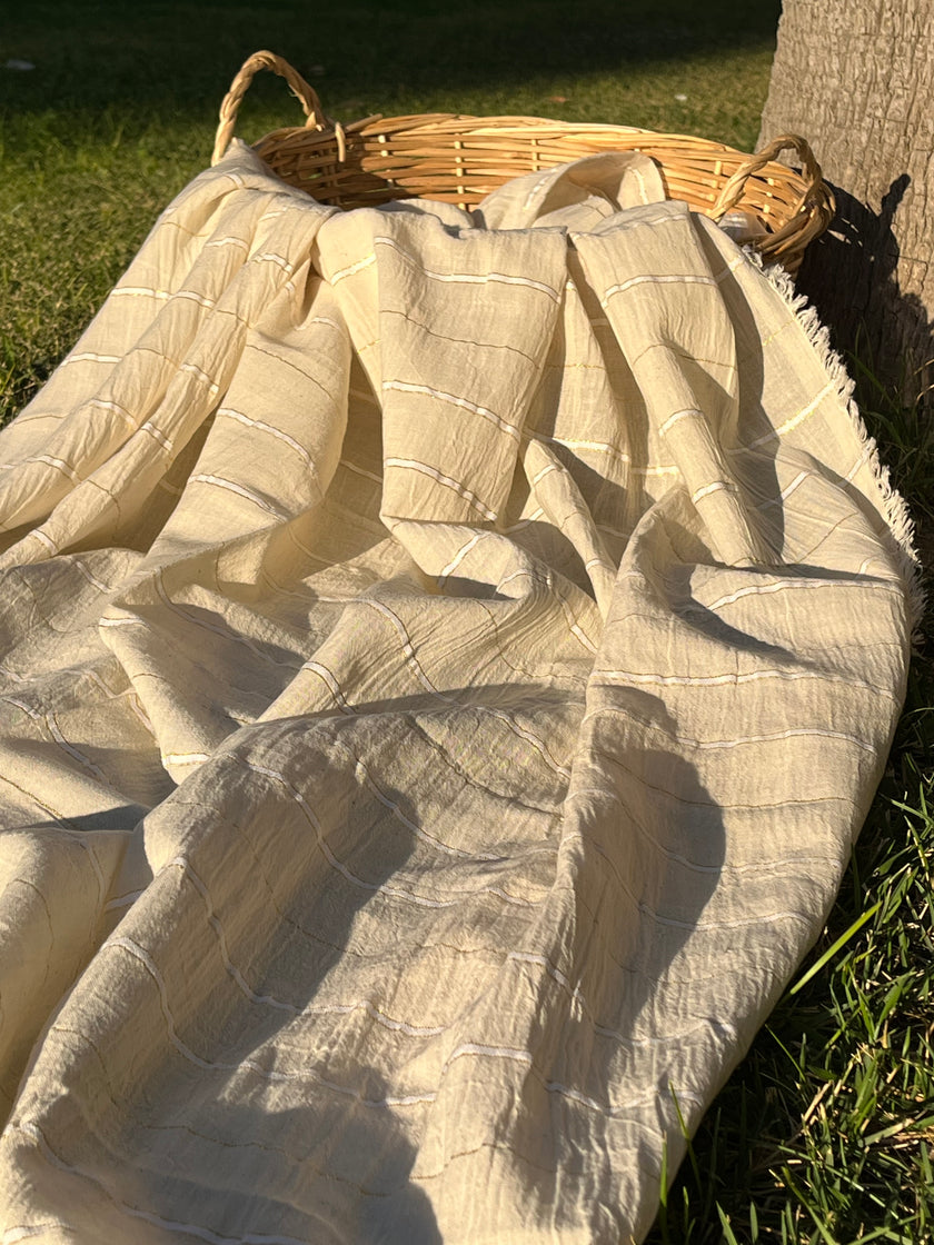 SILVER STRIPES ON COTTON
