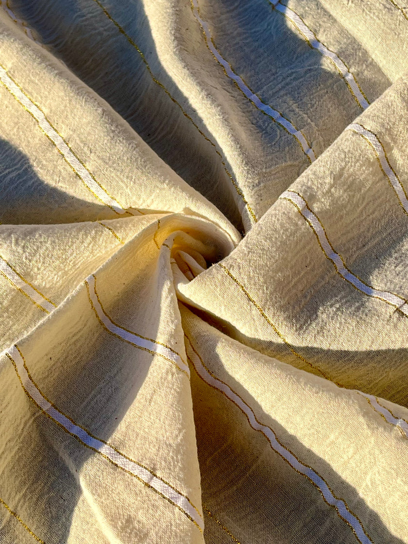 GOLD STRIPES ON COTTON