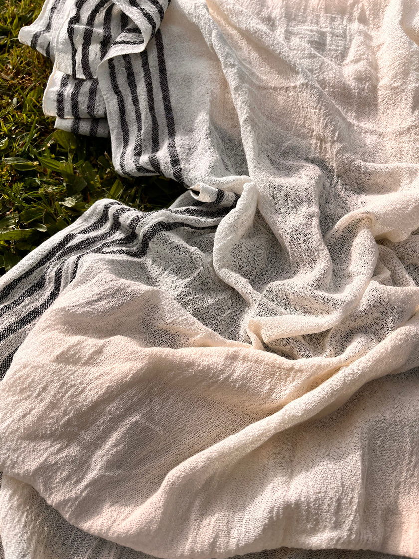 Organic Cotton Semi sheer Handwoven Fabrics.