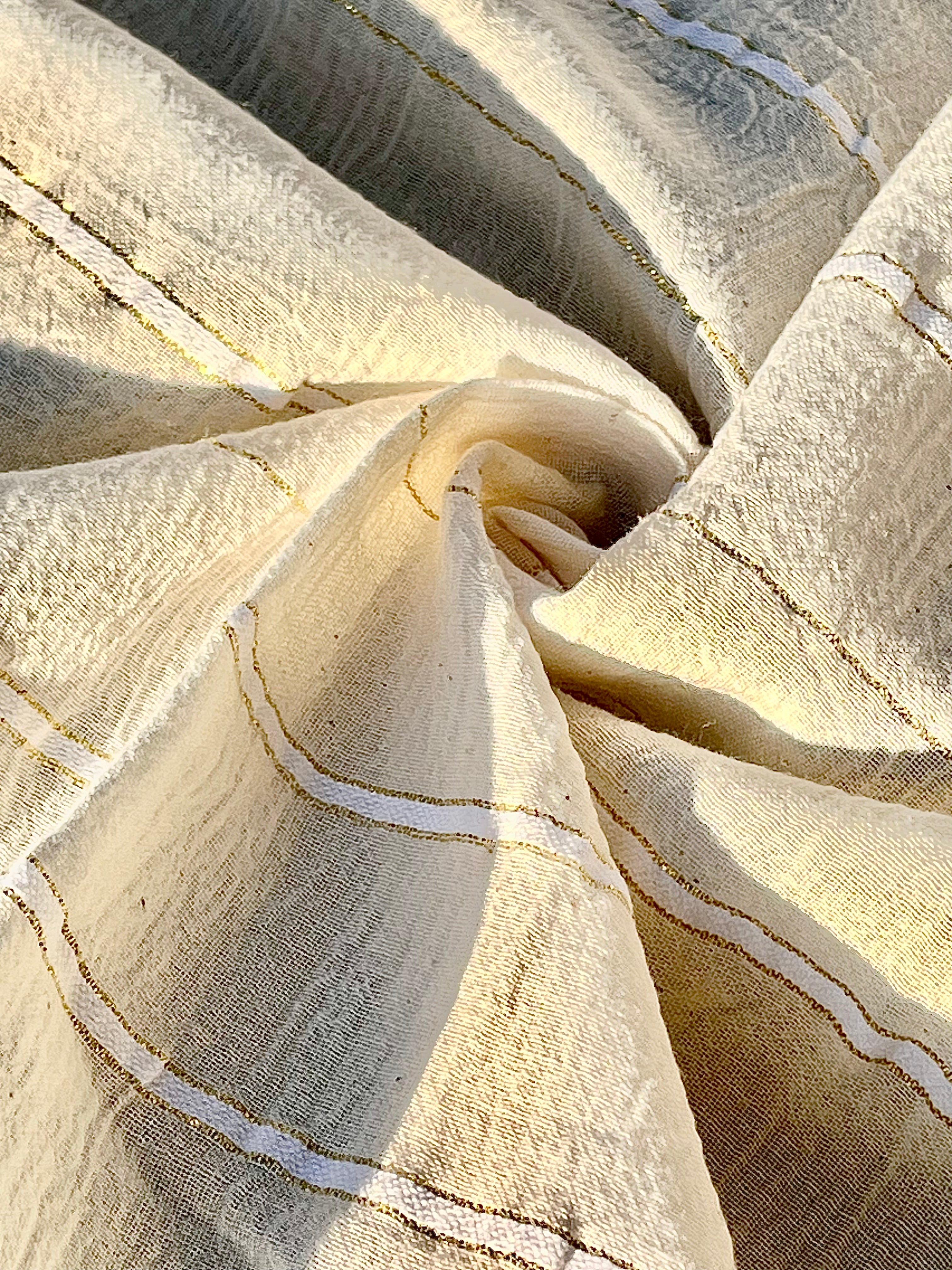 GOLD STRIPES ON COTTON