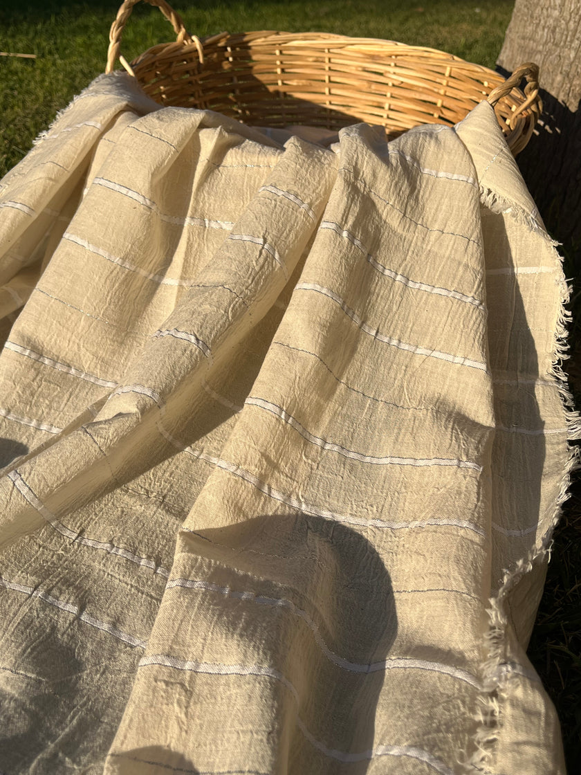 SILVER STRIPES ON COTTON