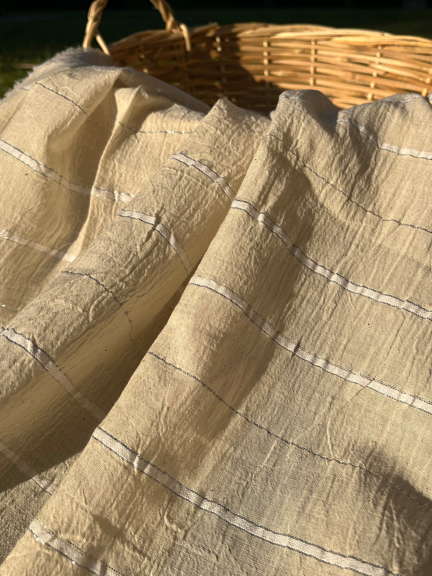 SILVER STRIPES ON COTTON
