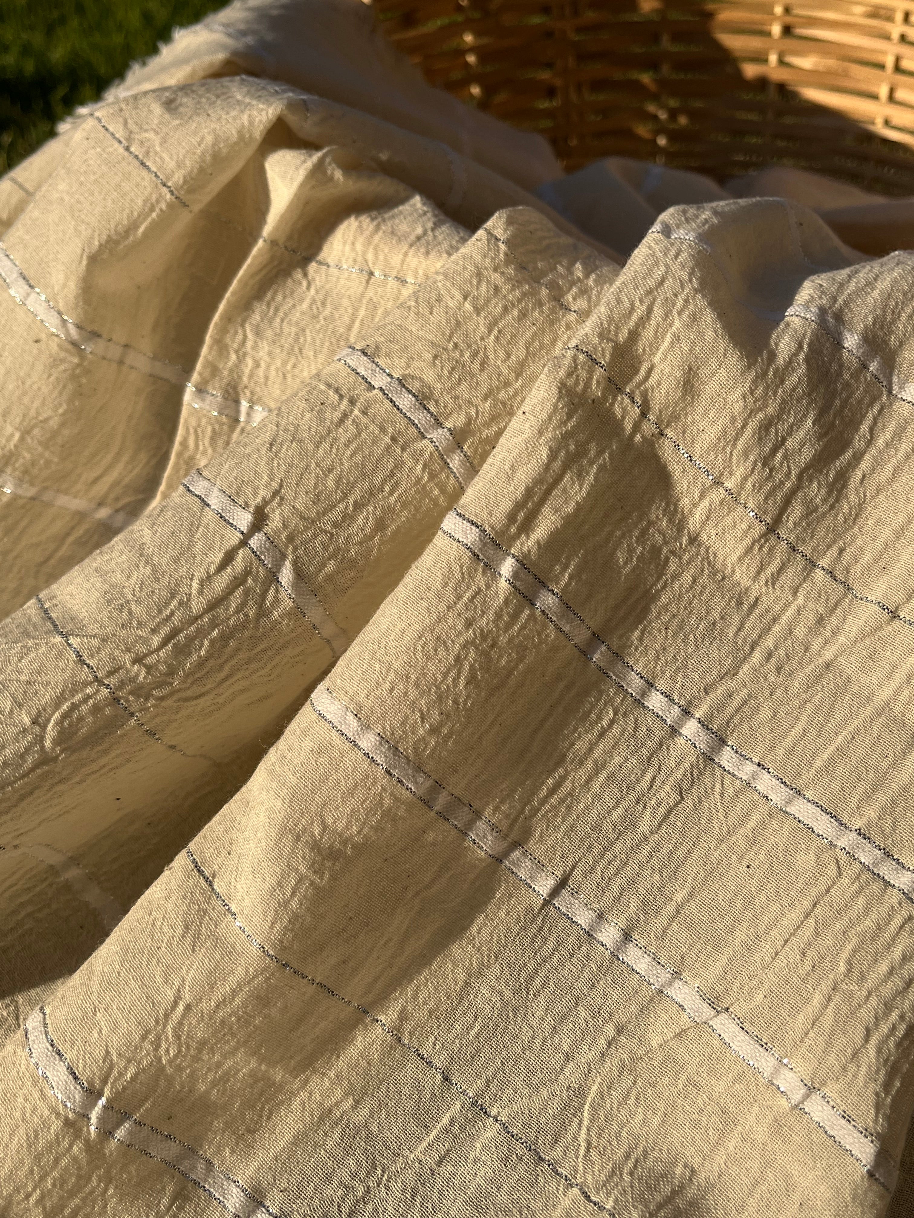 SILVER STRIPES ON COTTON