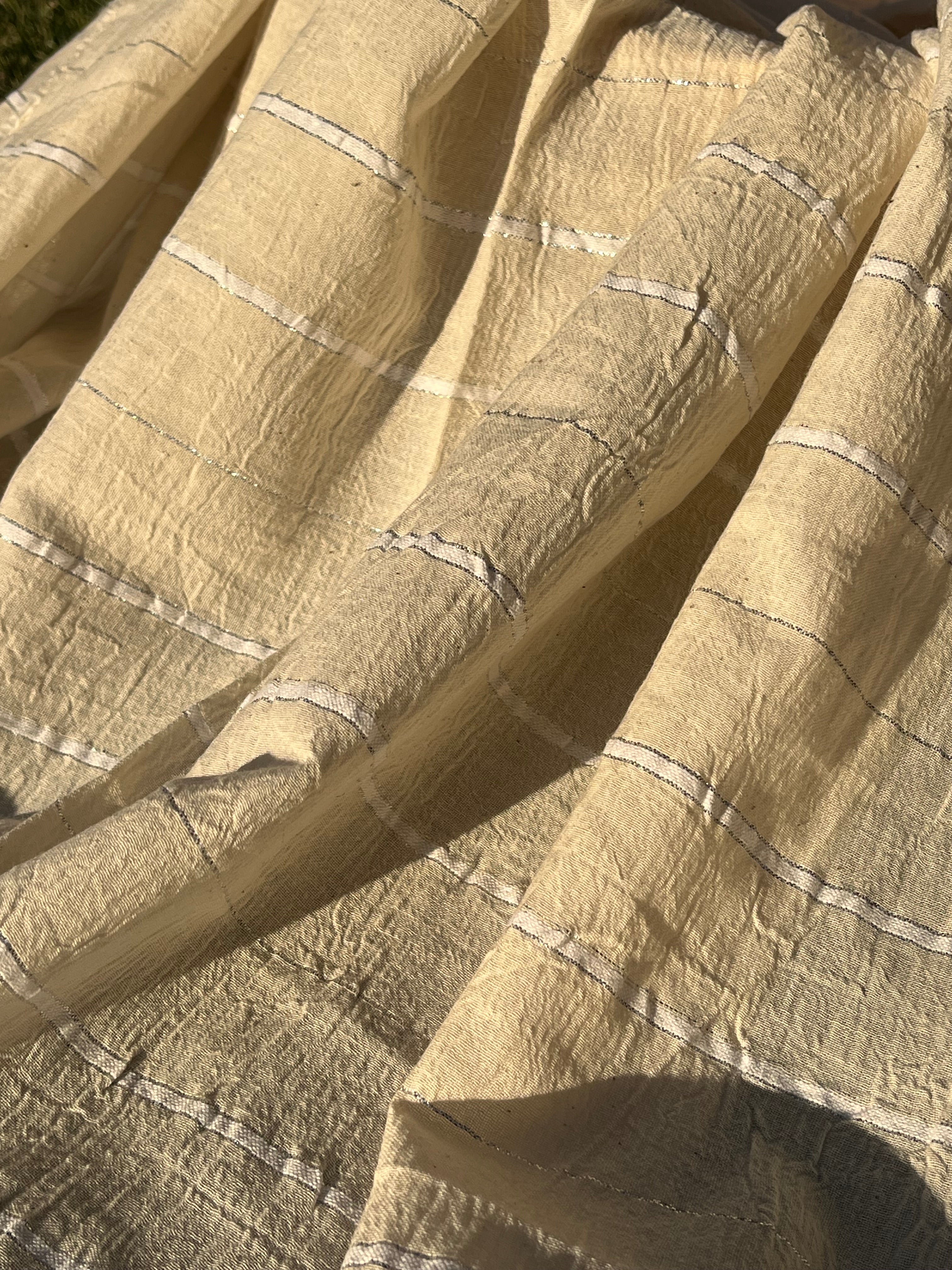 SILVER STRIPES ON COTTON