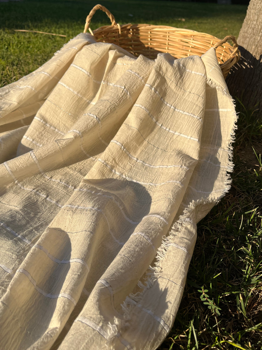 SILVER STRIPES ON COTTON