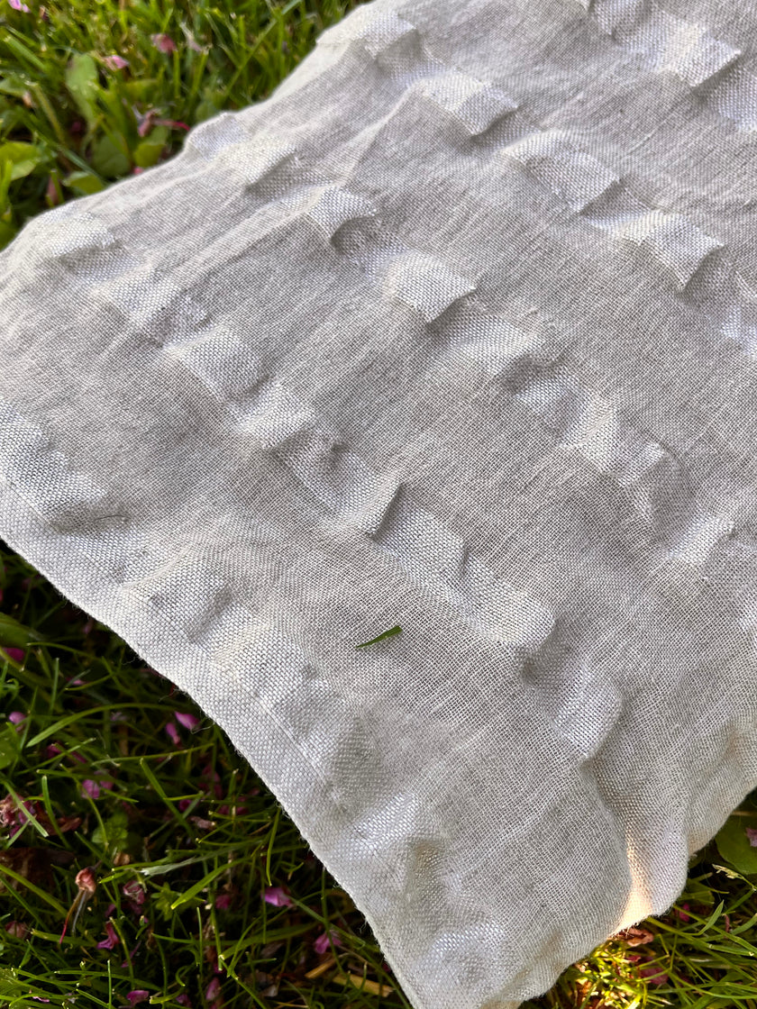 Linen Silk Blend Striped Fabric.
