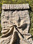 Linen Silk Blend Striped Fabric.