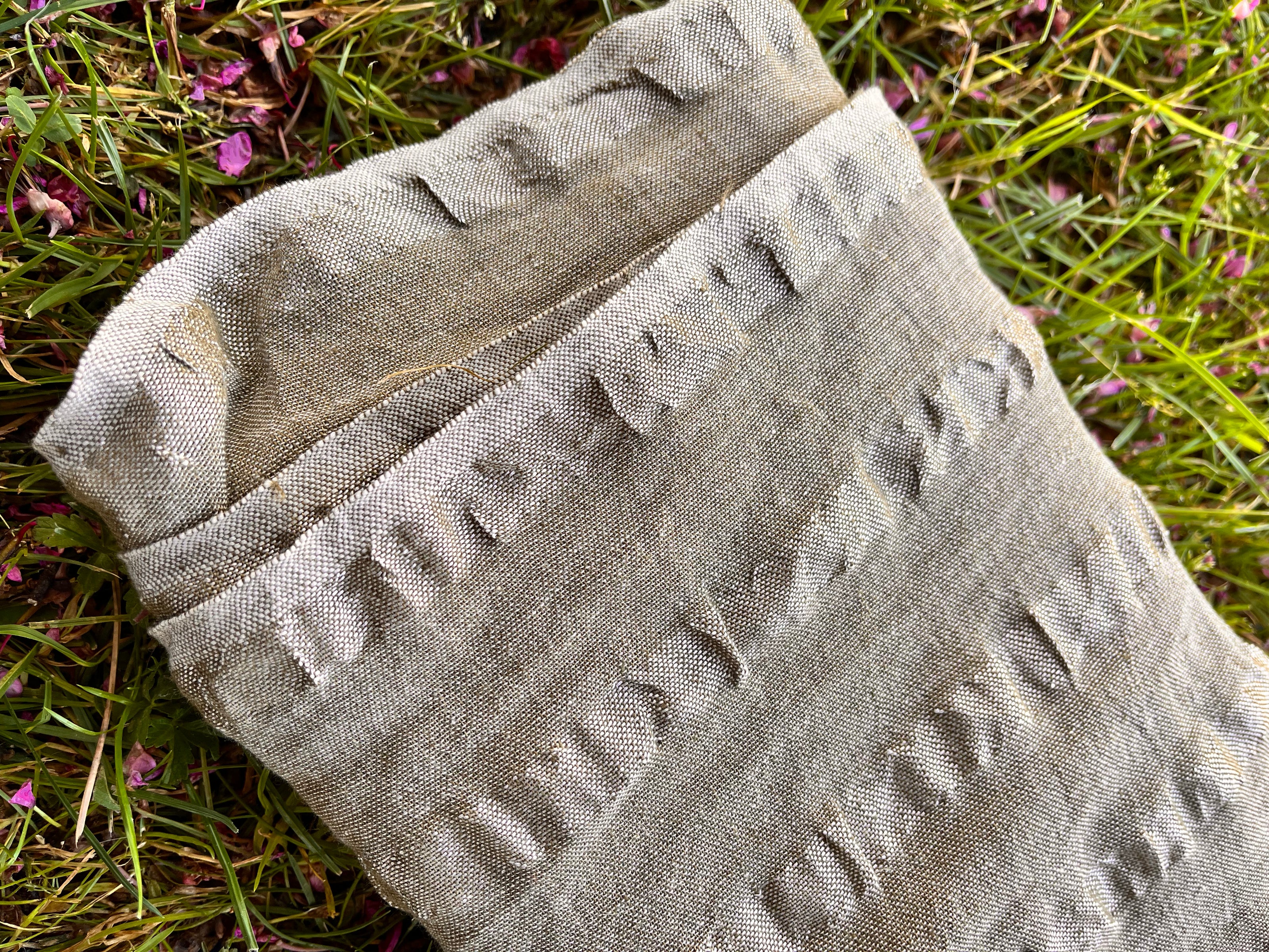 Linen Silk Blend Striped Fabric.