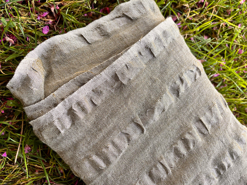 Linen Silk Blend Striped Fabric.
