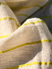 Green Striped Neutral Organic Cotton Fabric By The Meter.