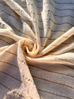Beige Striped Neutral Organic Cotton Fabric By The Meter.