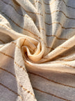 Beige Striped Neutral Organic Cotton Fabric By The Meter.