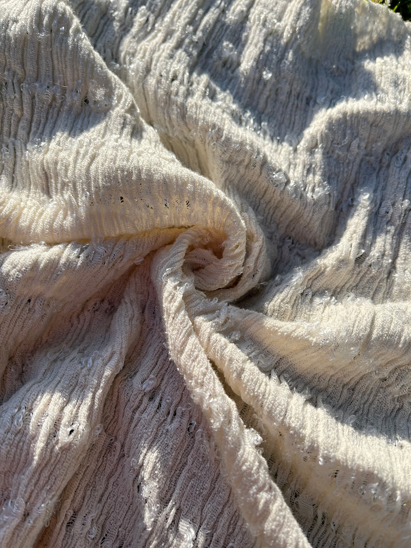 Textured Cotton Stretchy Crinkle Fabric.