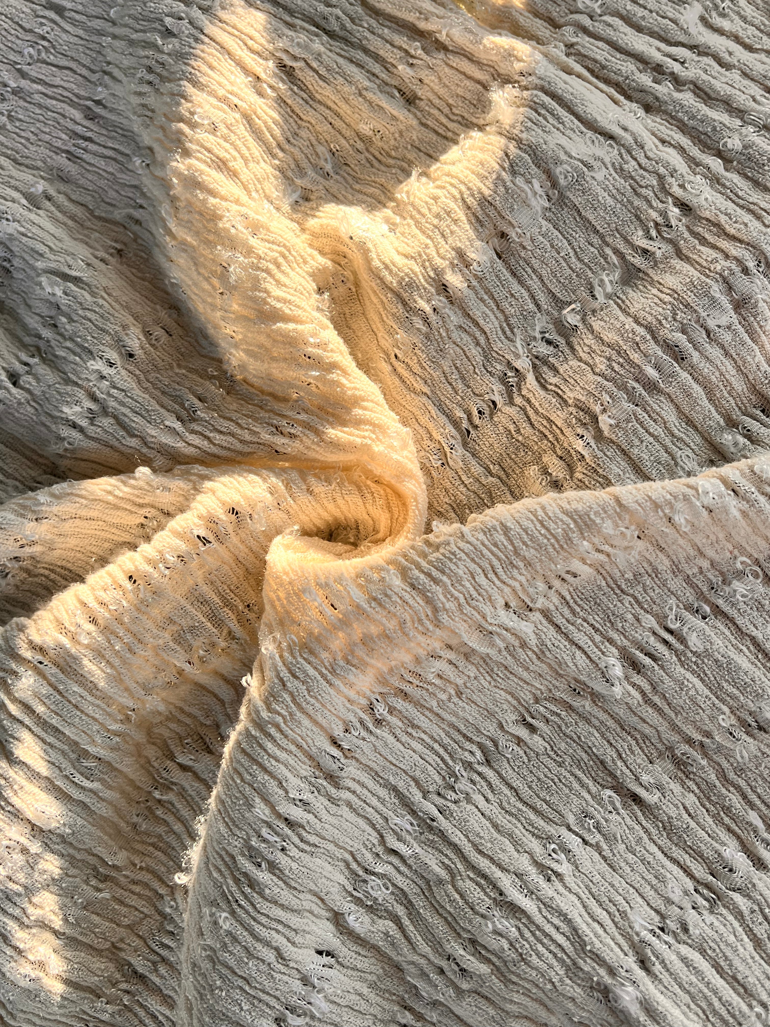 Textured Cotton Stretchy Crinkle Fabric.
