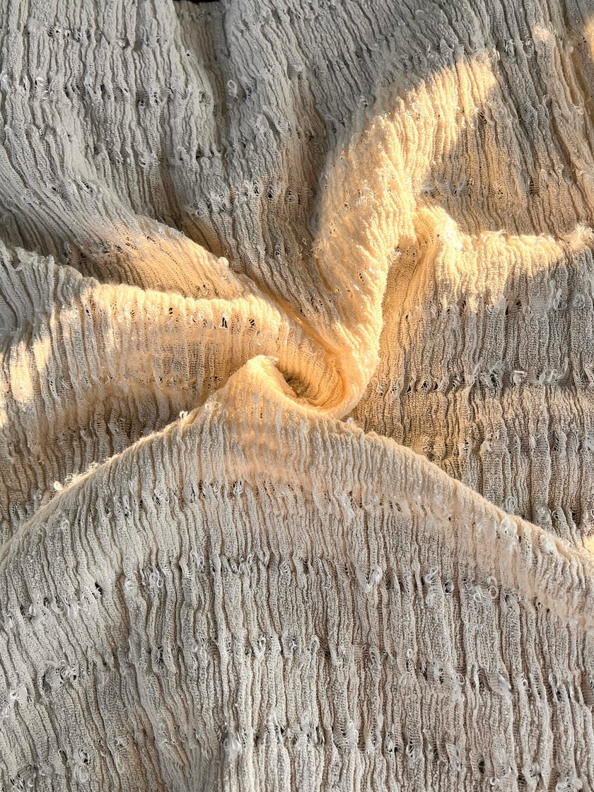Textured Cotton Stretchy Crinkle Fabric.