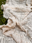 Neutral Textured Cotton Stretchy Crinkle Fabric.