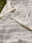 Undyed Textured Cotton Crinkle Fabric Gauze, Sheer & Stretchy.