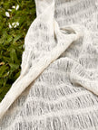 Undyed Textured Cotton Crinkle Fabric Gauze, Sheer & Stretchy.