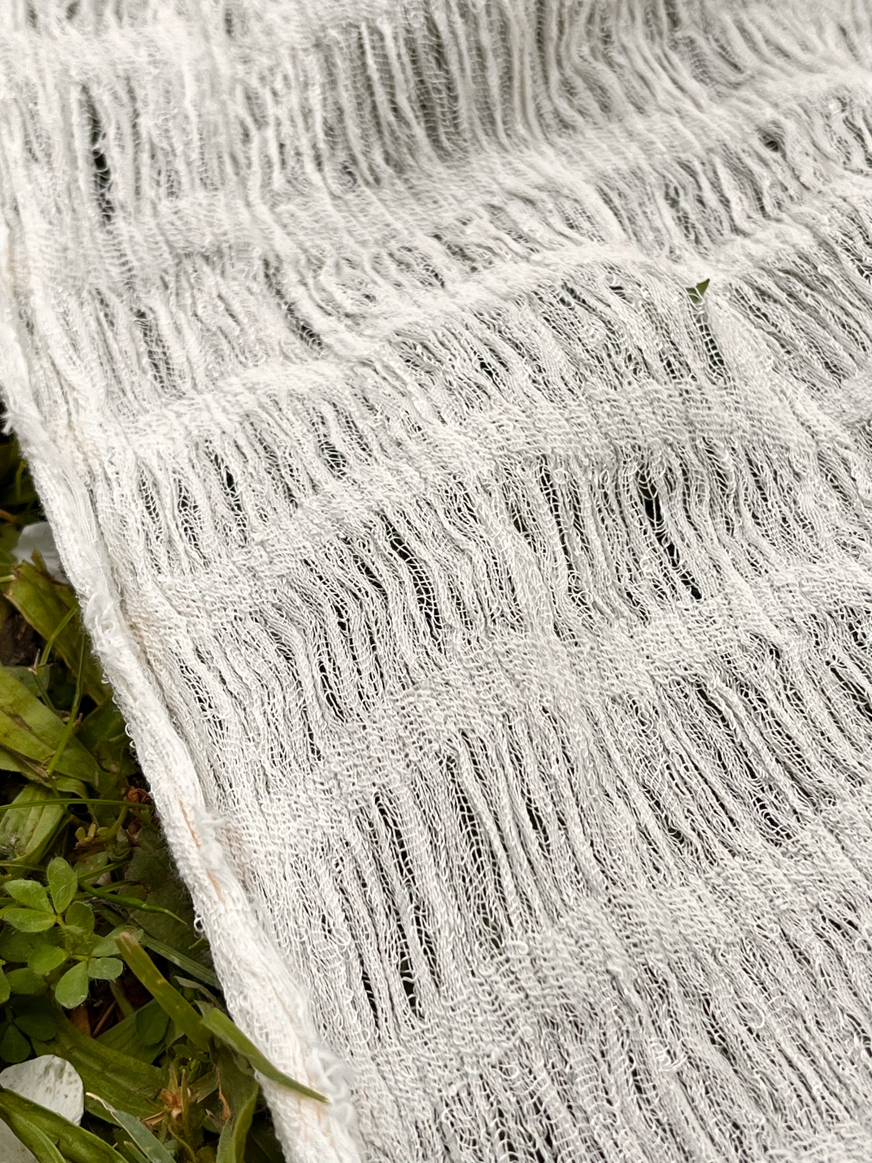 Undyed Textured Cotton Crinkle Fabric Gauze, Sheer & Stretchy.