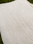 Neutral Stretchy Crinkle Cotton Fabric, Textured Surface Silver Glitter Stripes.