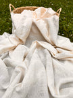 Striped and Textured Silk Linen Fabrics Crinkle