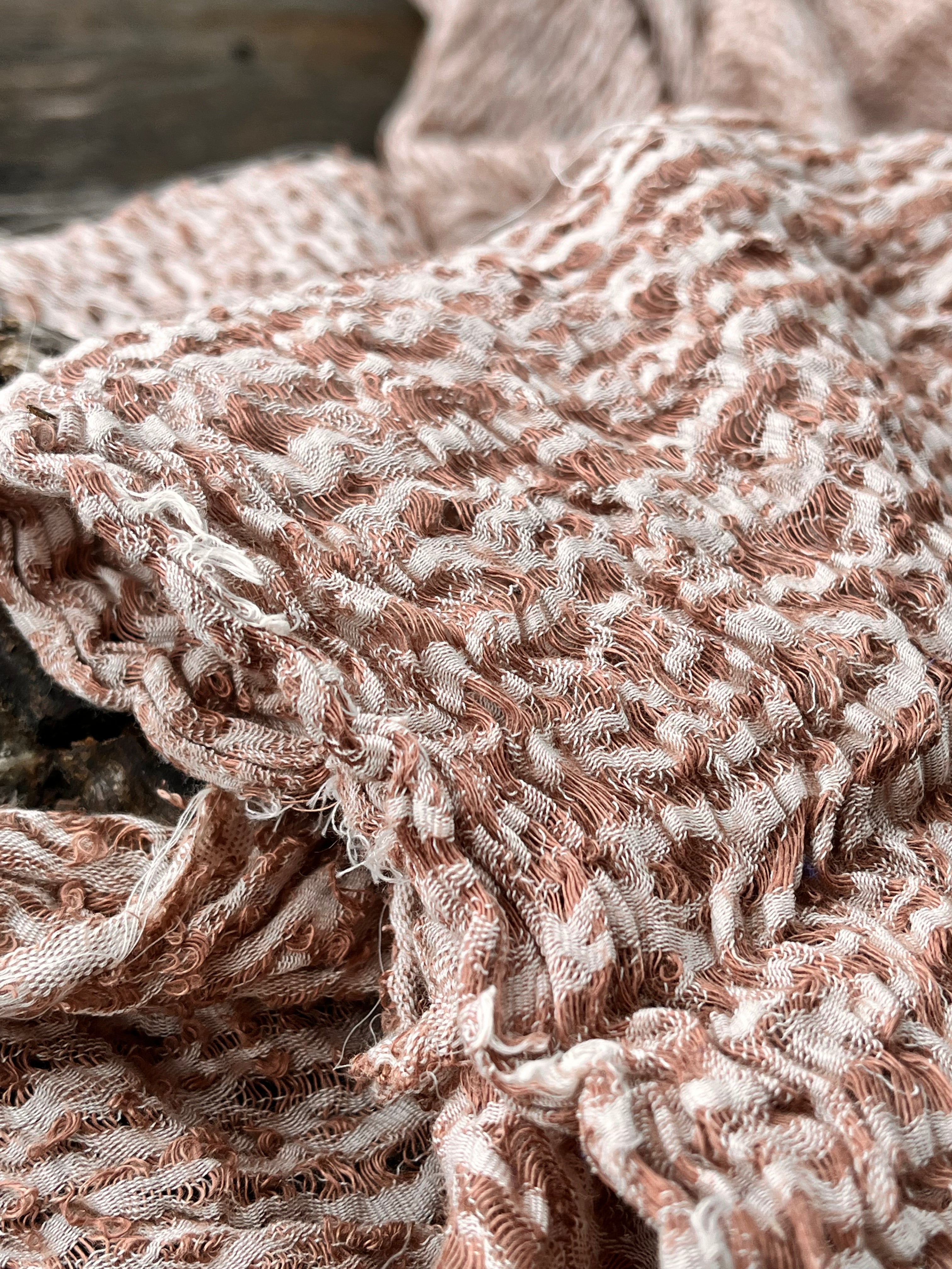 Brown Linen Fabric By The Yard Textured Handloom Semi-Sheer Natural Fabrics..