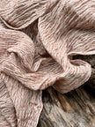 Brown Linen Fabric By The Yard Textured Handloom Semi-Sheer Natural Fabrics..