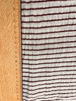 Tissu en coton biologique neutre rayé rouge foncé au mètre, tissu froissé avec rayures épingles, large largeur