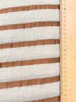 Herringbone Striped Neutral Organic Cotton Double Face Fabric By The Meter.