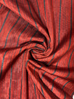 Red Black Silk Fabric, Moire Silk Fabric, Silk By The Yard. Watermark Pattern.
