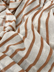 Herringbone Striped Neutral Organic Cotton Double Face Fabric By The Meter.