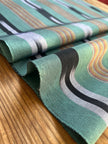 Green Ikat Striped Luxurious Silk Upholstery Home Textile Interior Fabrics.
