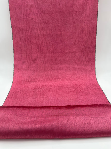 Pink Silk Fabric, Moire Silk Fabric, Silk By The Yard. Watermark Pattern.